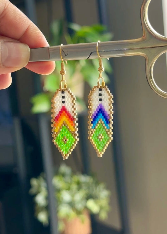 24k Short Gold Feather Earrings Made to Order
