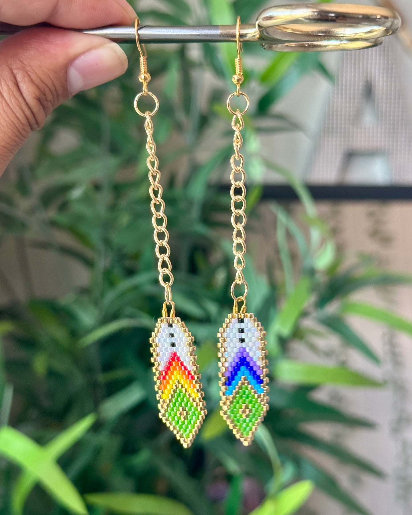 24k Long Gold Feather Earrings Made to Order
