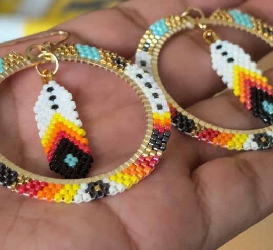 24k Triple Arrow Hoops