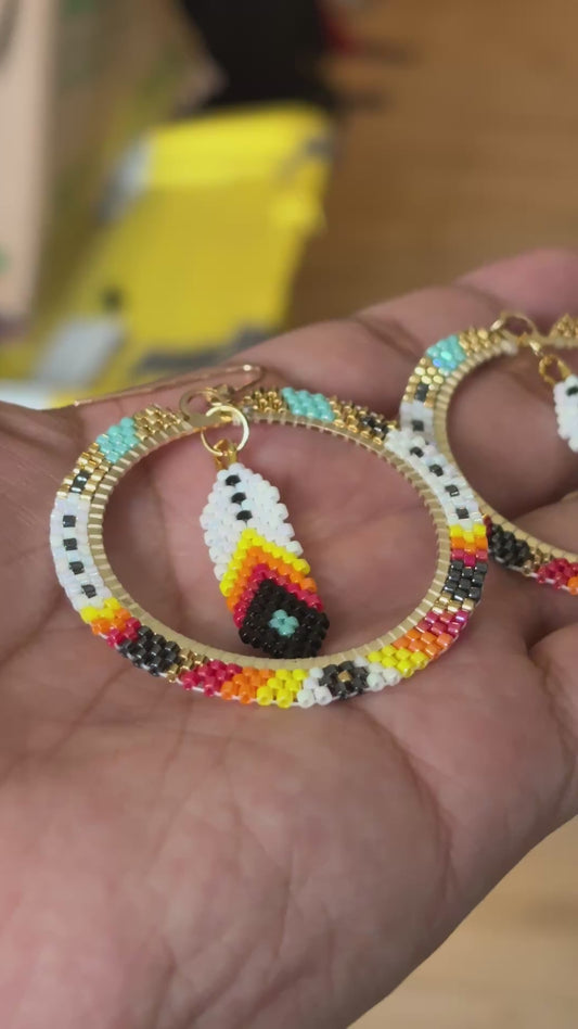 24k Triple Arrow Hoops